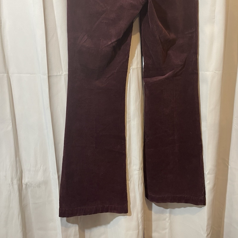 Anthropologie Pilcro Size 33 Corduroy Bootcut Trouser Pants Maroon Pockets - Picture 9 of 12